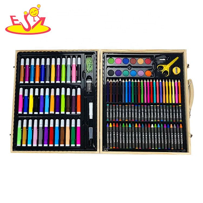 2021 New hottest  150PCS drawing set in wooden case for kids gift W12B184