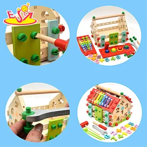 2021 New arrived multifunctional wooden house toys for preschool kids  W12D299
