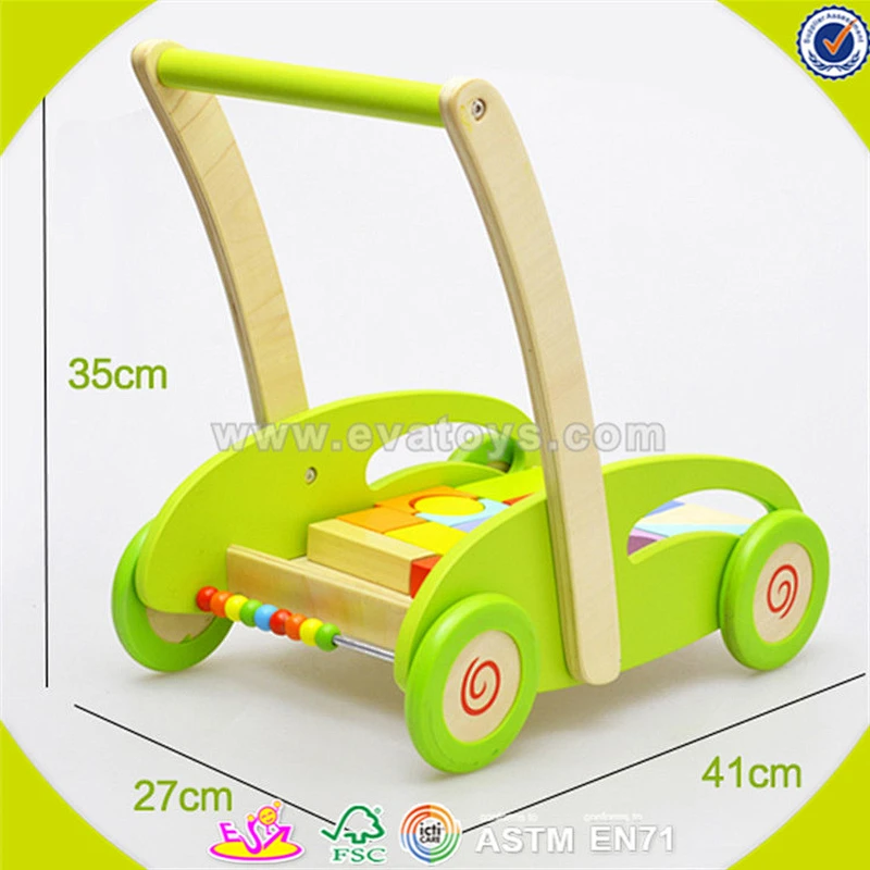wholesale lovely wooden doll prams stroller for kids push W16E032