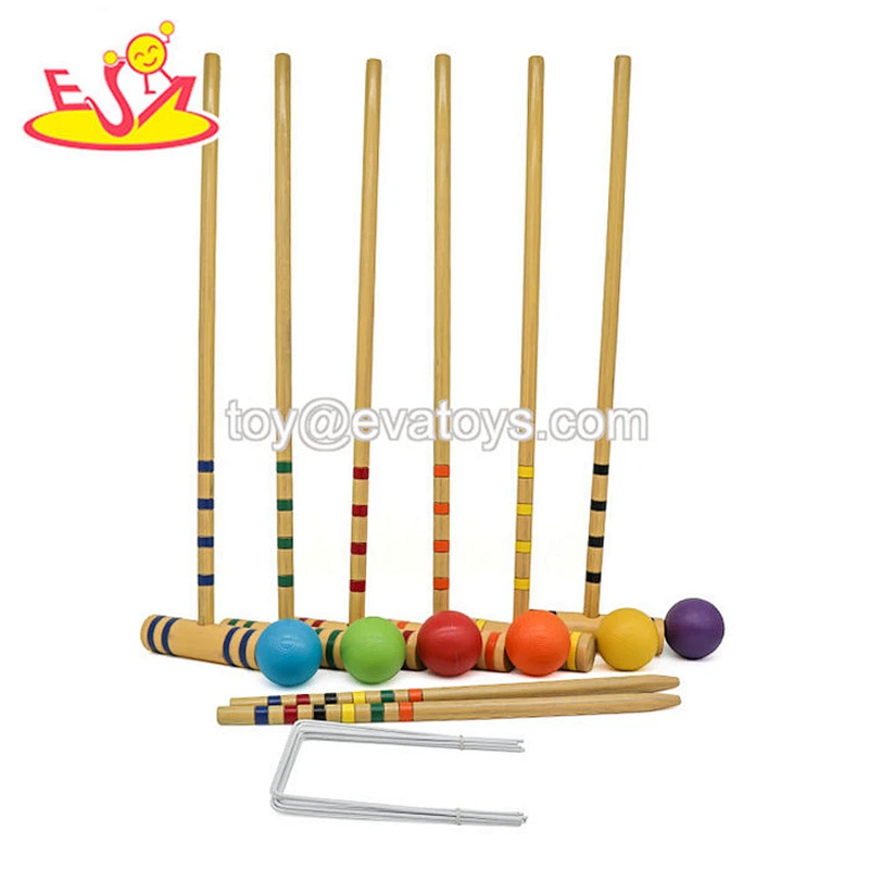 Premium garden 6 player croquet sets with wooden balls W01D043B