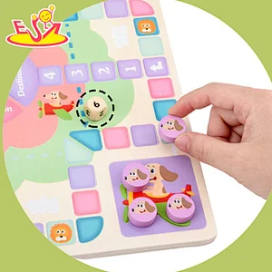 2021 new design cute wooden 2 in 1 chess board ludo game for kids' entertainment W11A132