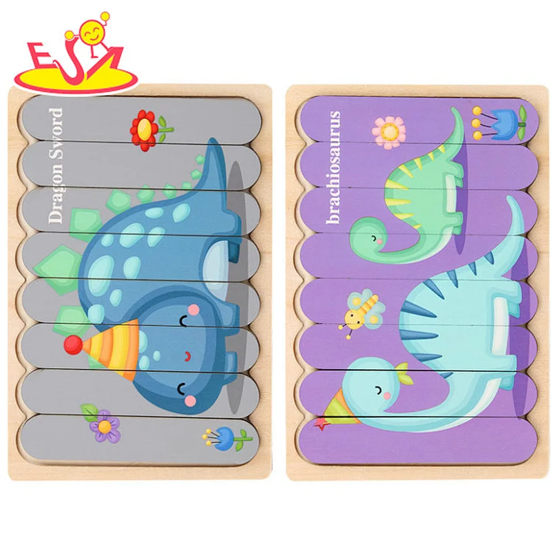 2021 Wholesale  wooden eduactional puzzle preschool shape recognition game jigsaw puzzle for baby W14A289