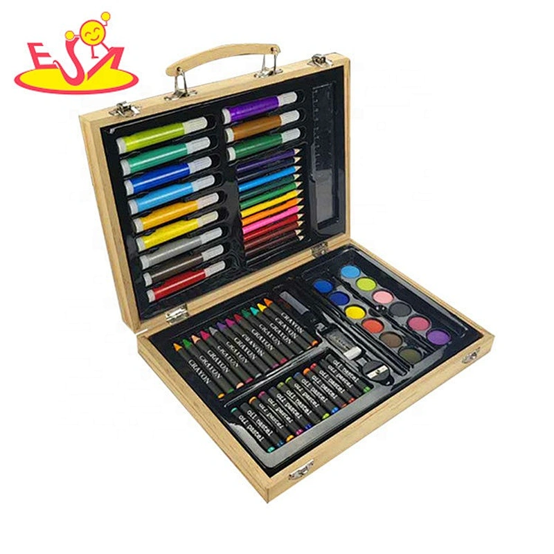 Most popular 67PCS drawing set in wooden case for kids gift W12B181