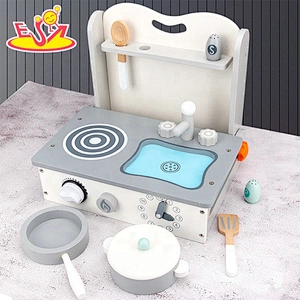 2021 Best sale mini little wooden kitchen play set for kids pretend play W10C606