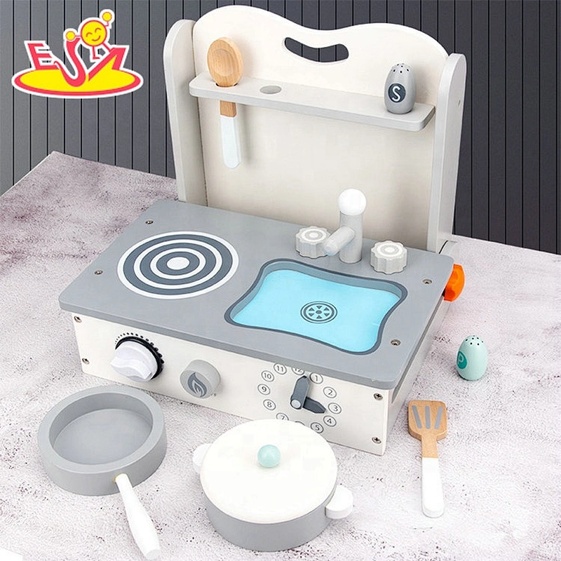 2021 Best sale mini little wooden kitchen play set for kids pretend play W10C606