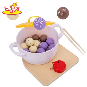 2021 wholesale role play wooden boiled dumplings set play set for children W10D315