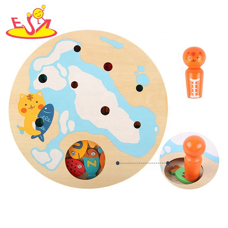 Top sale classical intelligent fishing wooden magnetic toys for kids W01A398