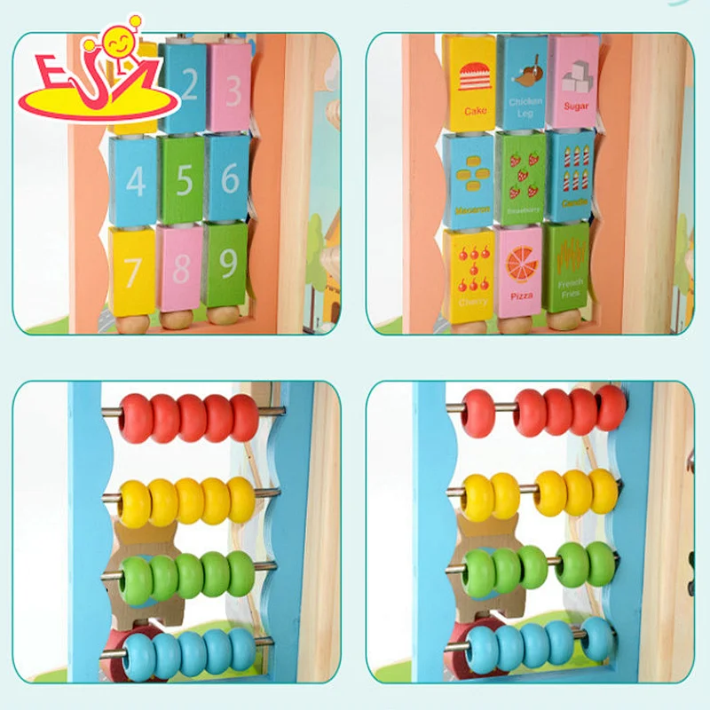 High quality educational activity wooden bead maze toy for kids W11B281
