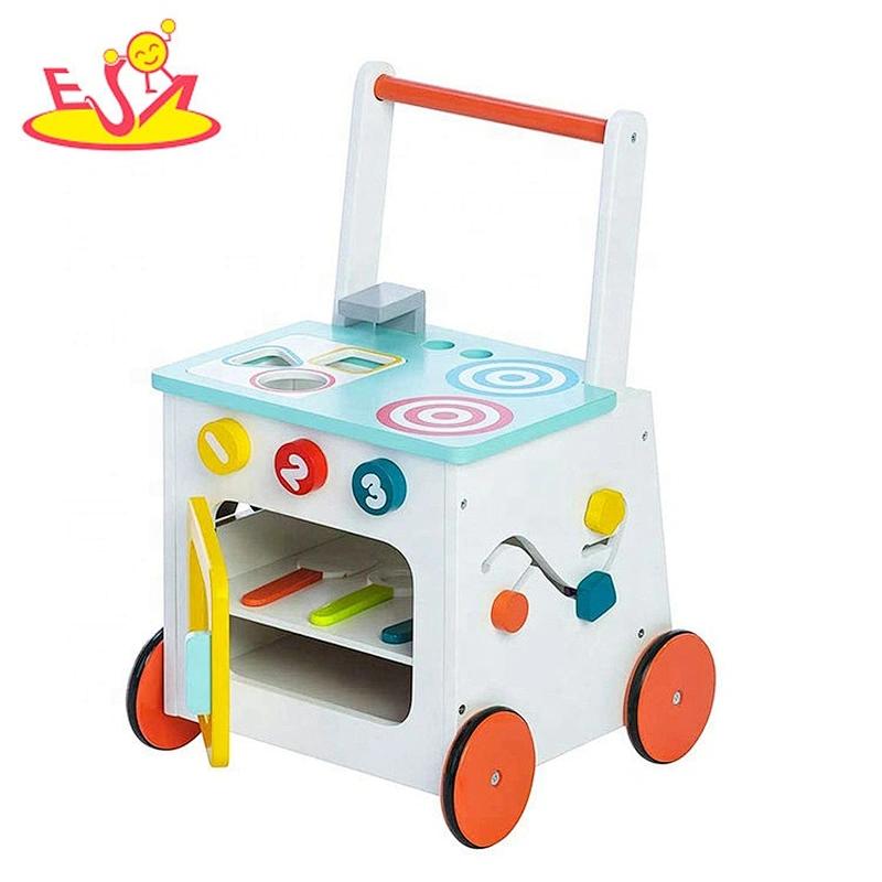 2021 Top sale educational wooden elephant baby activity walker for wholesale W16E164