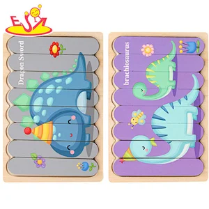 Customize wooden mini learning puzzle preschool shape recognition game jigsaw puzzle for kids W14A294