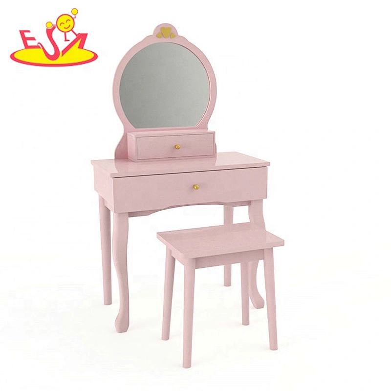 Customize wooden girls pink dressing table for wholesale W08H140A