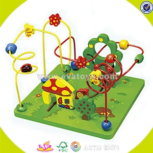 Wholesale funny wooden beads maze toy cheap wooden string beads maze toy high quality kids wooden beads maze toy W11B051