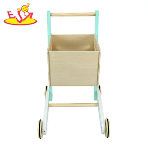 High quality educational wooden baby push walker wooden block car for pretend play W16E140