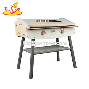 2021 New arrived preschool kids play barbecue wooden toy bbq set for children W10D231