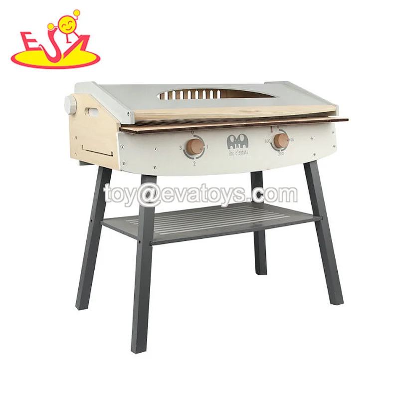 2021 New arrived preschool kids play barbecue wooden toy bbq set for children W10D231