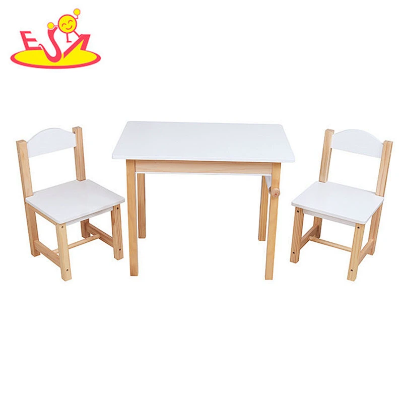 2021 New arrived functional educational DIY wooden Wooden table and chairs for kids W08G266
