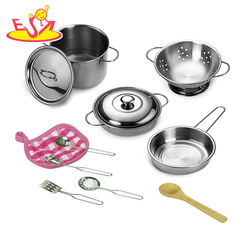 2021 New released metal role play wooden toy kitchen set for children W10D340