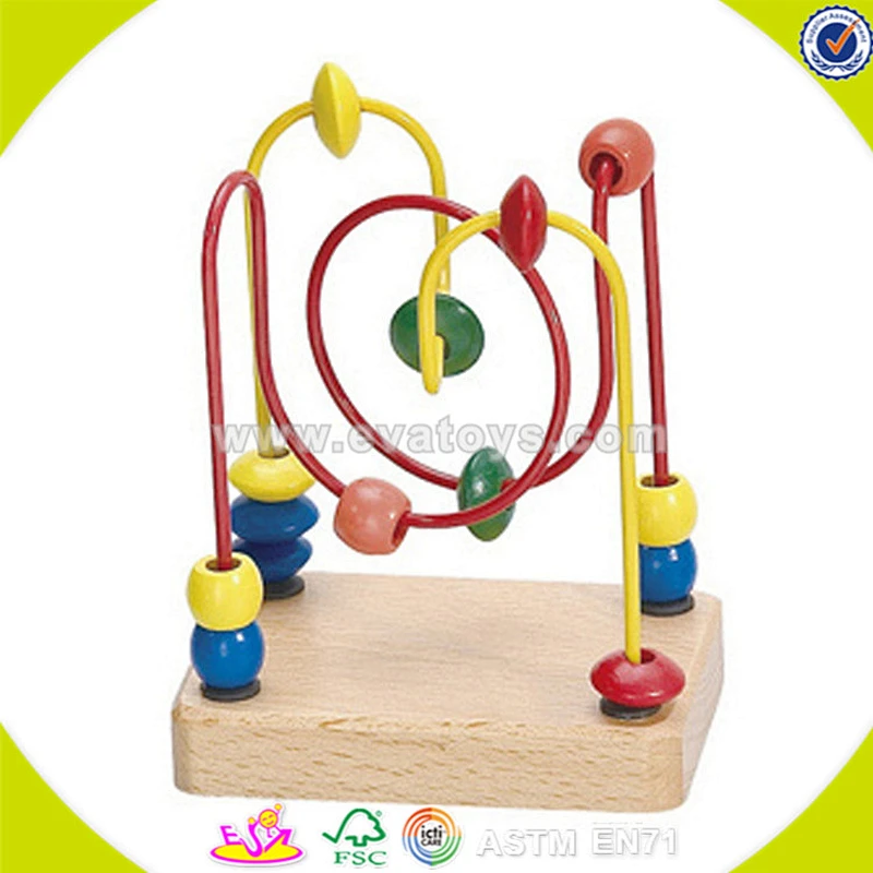 wholesale creative wooden beads toy for kids lovely wooden beads toy colorful toddler wooden beads toy W11B038