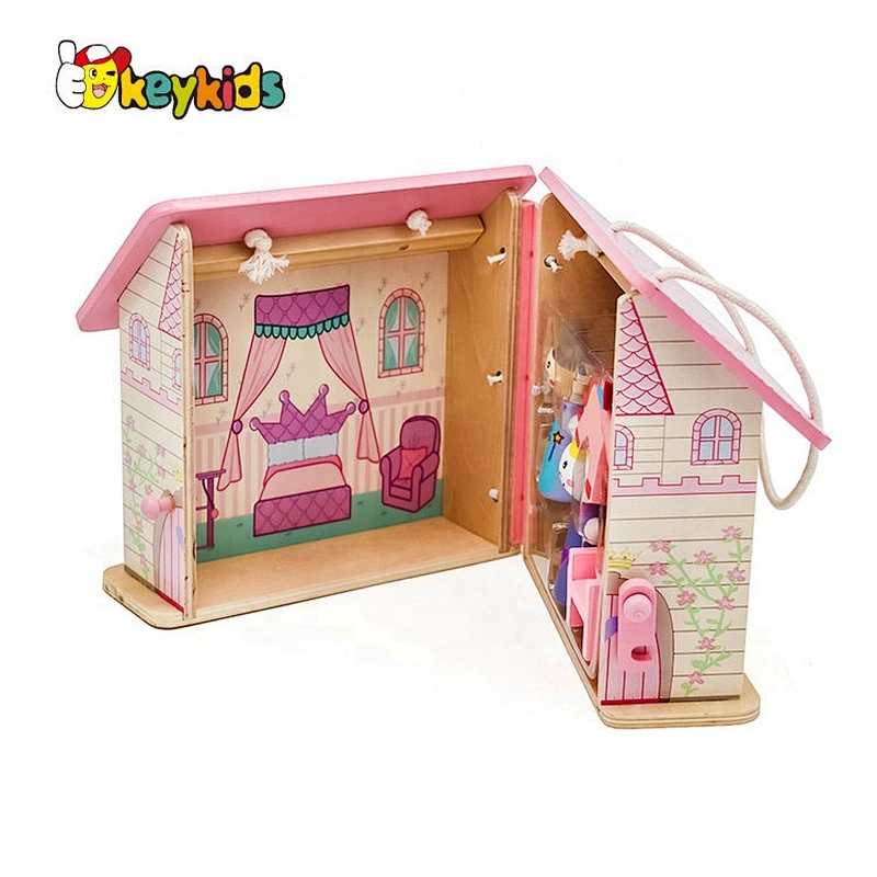 2021 New Arrived Educational Wood Doll house Toys For Kids W06A370