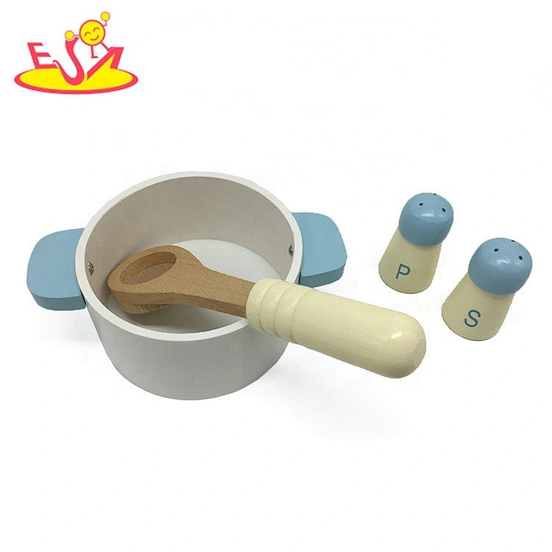 Wholesale educational wooden kitchen toy pots and pans set for children W10B300