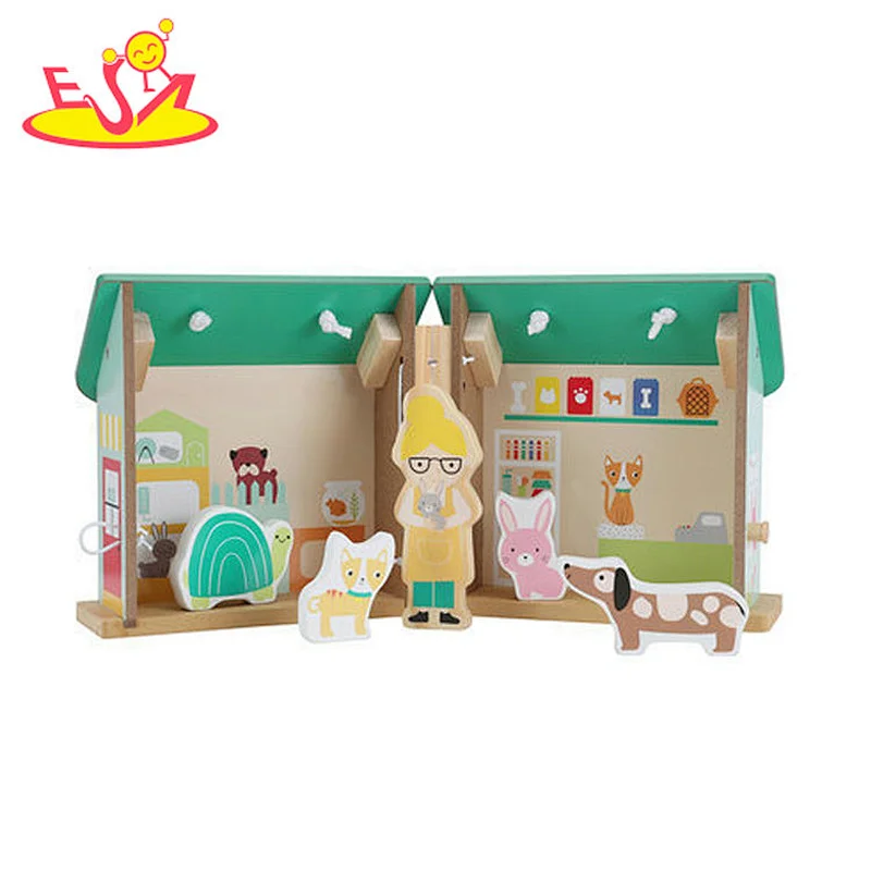 2021 New Arrived Educational Wood Doll house Toys For Kids W06A370