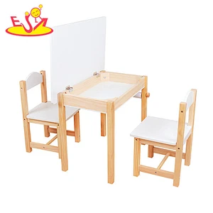 2021 New arrived functional educational DIY wooden Wooden table and chairs for kids W08G266