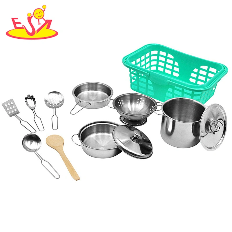 2021 New released metal role play wooden toy kitchen set for children W10D340
