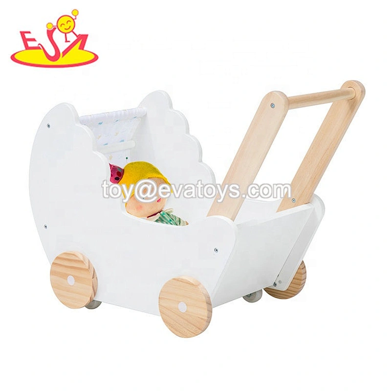 High quality educational wooden baby push walker wooden block car for pretend play W16E140