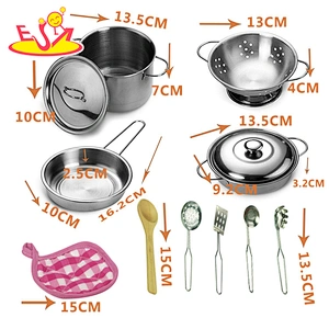 2021 New released metal role play wooden toy kitchen set for children W10D340