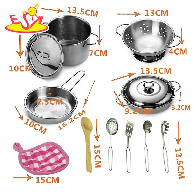 2021 New released metal role play wooden toy kitchen set for children W10D340