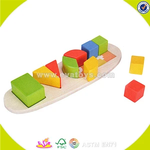Wholesale colorful kids wooden geometric toy for learning W13E047