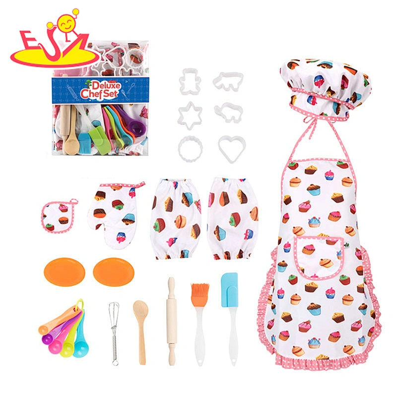 2021New Design deluxe chef set little Chef Wooden Toy for kids W10D319