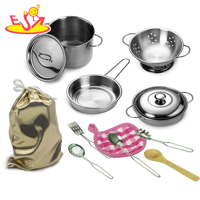 2021 New released metal role play wooden toy kitchen set for children W10D340