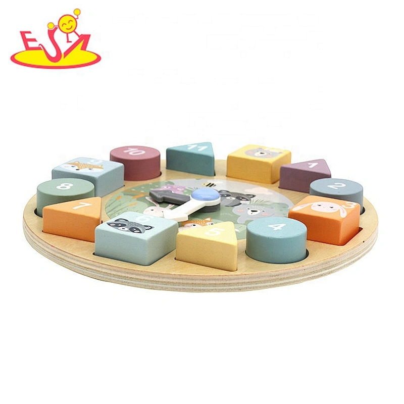 Best design Montessori Educational wooden learning clock for toddlers W14K063