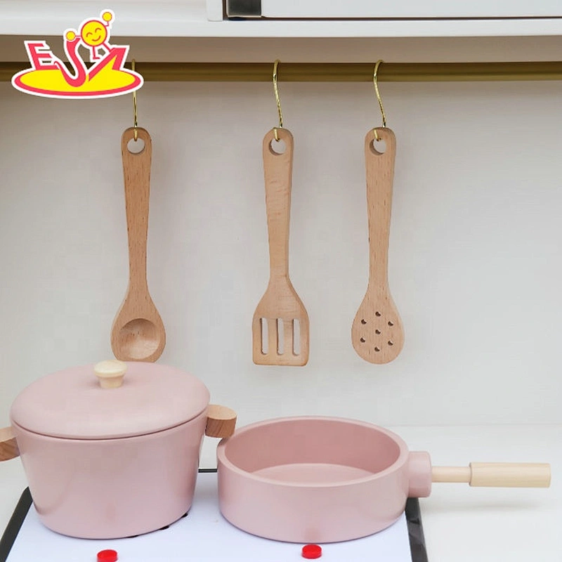 Customize children wooden play kitchen set with light and sound W10C601