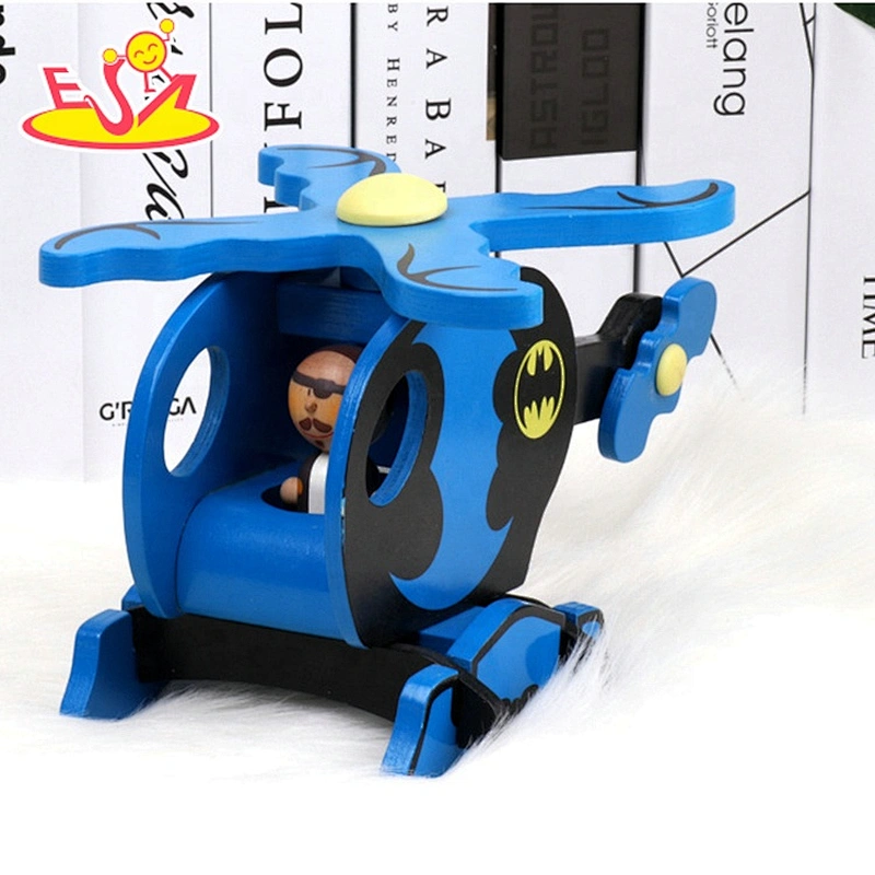 Latest creative kids wooden Helicopter toy for sale W04F043