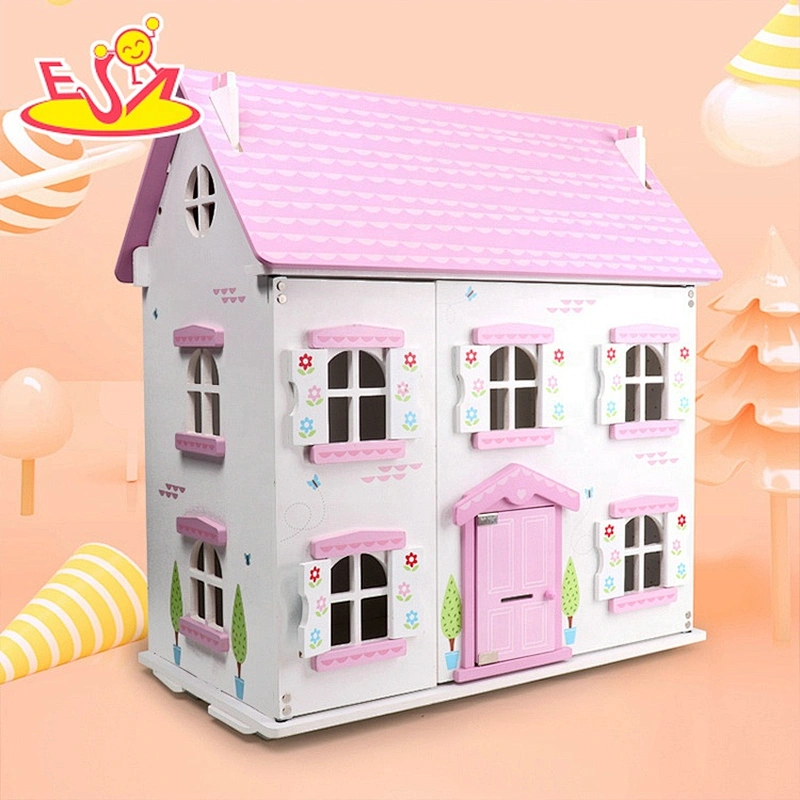 Newest wholesale wooden doll house miniature toys for kids W06A433