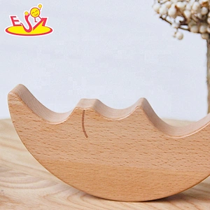 New creative moon shape wooden block balance toy for kids W11F104