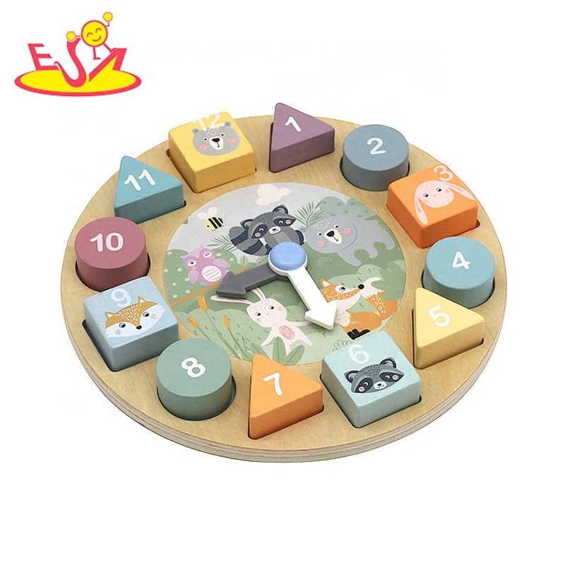 Best design Montessori Educational wooden learning clock for toddlers W14K063