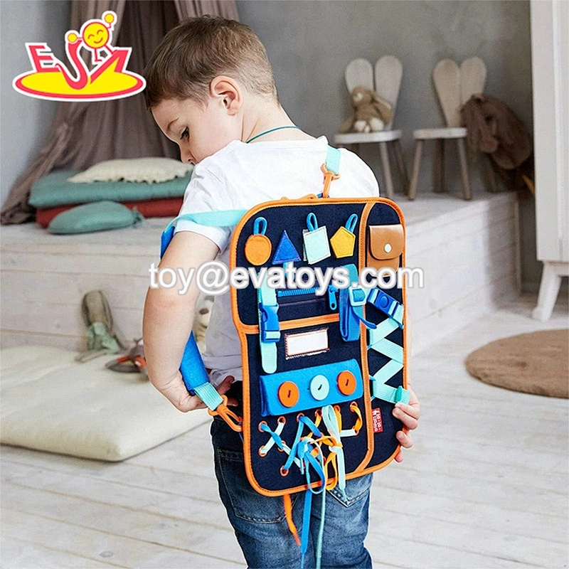 New creative shape backpack wooden educational busy board  toys for kids  W12D330
