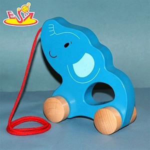New arrival preschool wooden puppy pull toys for kids W05B215