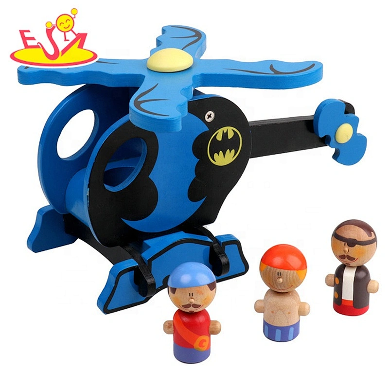 Latest creative kids wooden Helicopter toy for sale W04F043