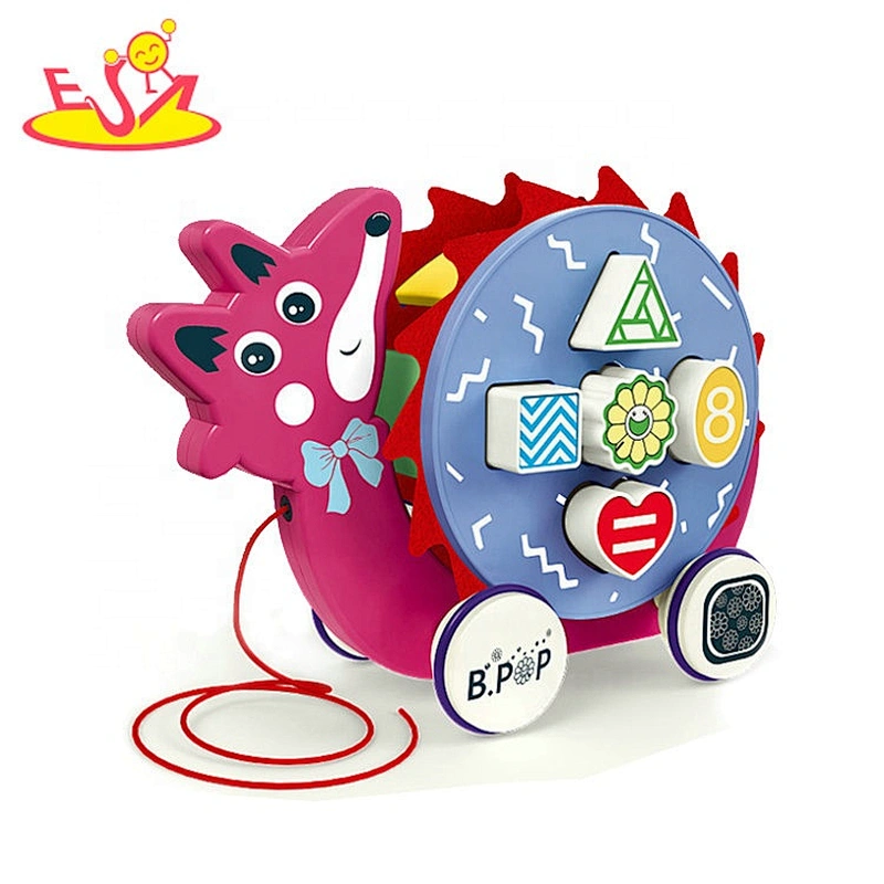 New arrival preschool wooden puppy pull toys for kids W05B215