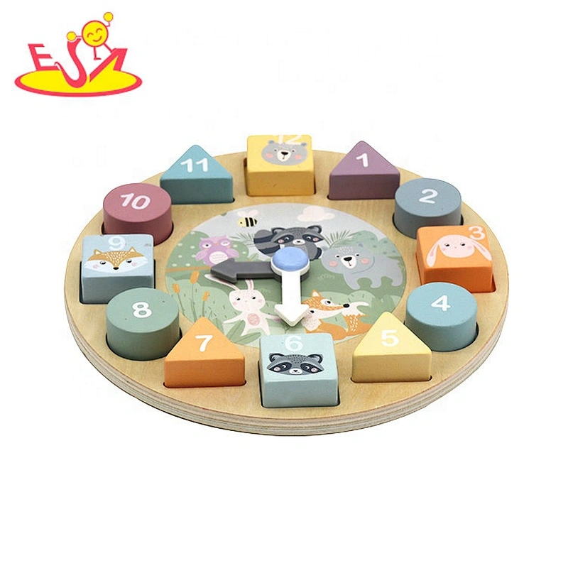 Best design Montessori Educational wooden learning clock for toddlers W14K063