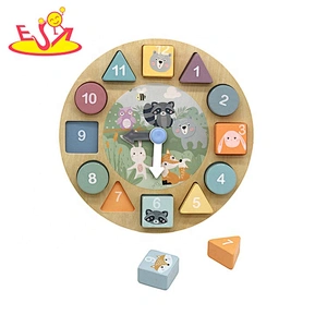 Best design Montessori Educational wooden learning clock for toddlers W14K063