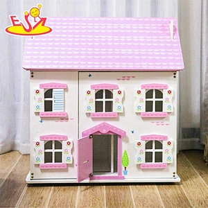 Newest wholesale wooden doll house miniature toys for kids W06A433