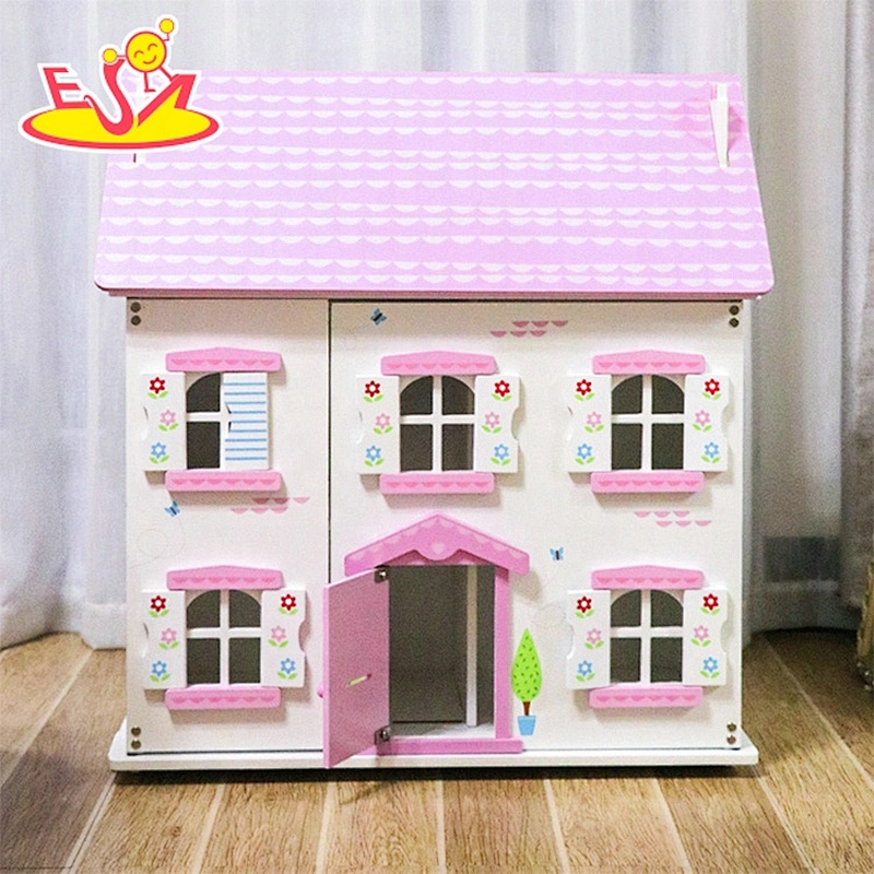 Newest wholesale wooden doll house miniature toys for kids W06A433