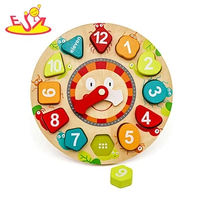 Best design Montessori Educational wooden learning clock for toddlers W14K063