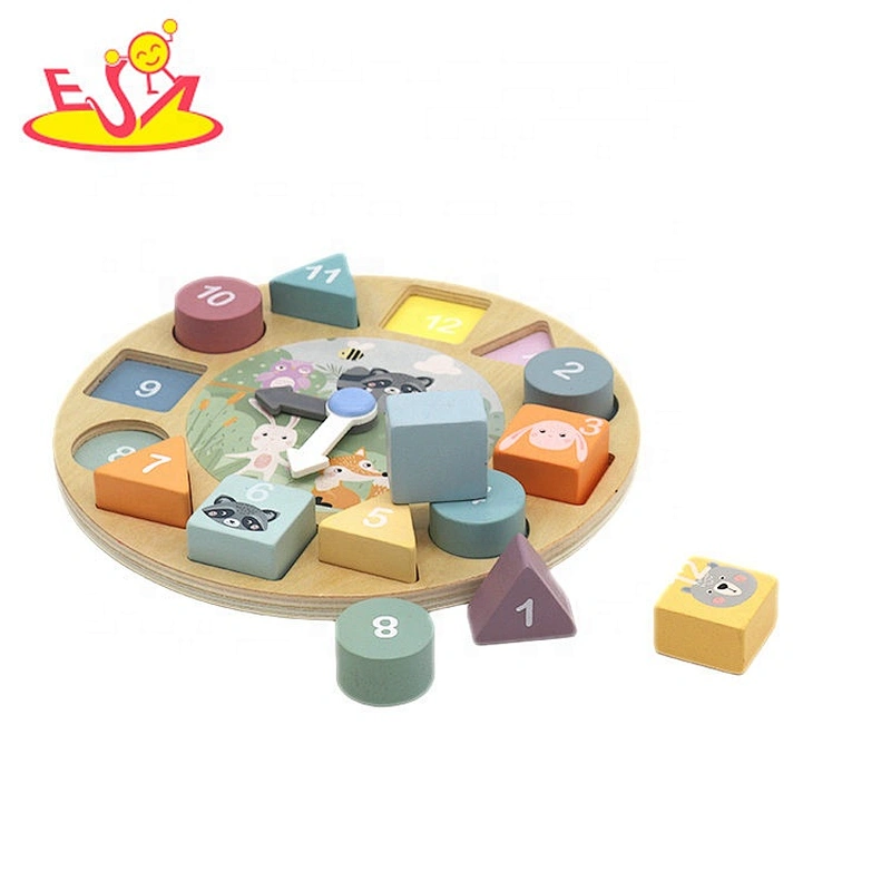 Best design Montessori Educational wooden learning clock for toddlers W14K063