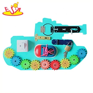 New house shape wooden educational busy board  toys for kids  W12D329